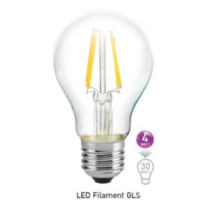 หลอด LED E27 4w ฟิลาเมนต์ Filament GLS วอร์มไวท์ 2700K EVE